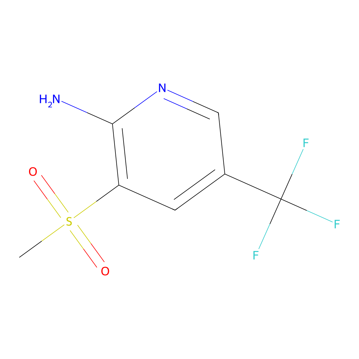 3-Methanesulfonyl-5-(trifluoromethyl)pyridin-2-amine molecular structure, CAS 2490406-16-9