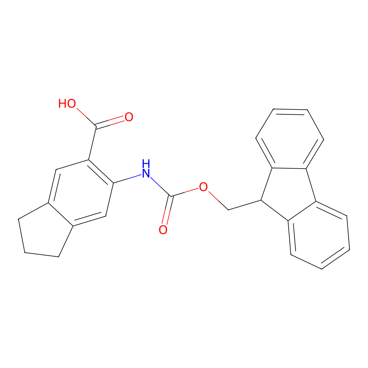 6-({[(9H-fluoren-9-yl)methoxy]carbonyl}amino)-2,3-dihydro-1H-indene-5-carboxylic acid molecular structure, CAS 2490406-66-9