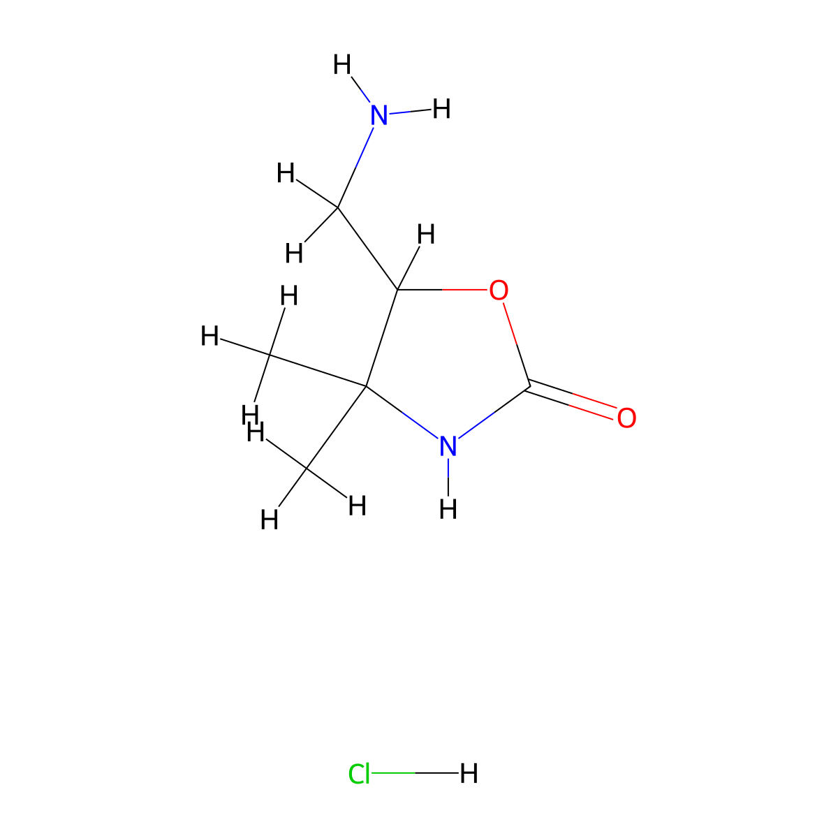5-(Aminomethyl)-4,4-dimethyl-1,3-oxazolidin-2-onehydrochloride molecular structure, CAS 2490406-72-7