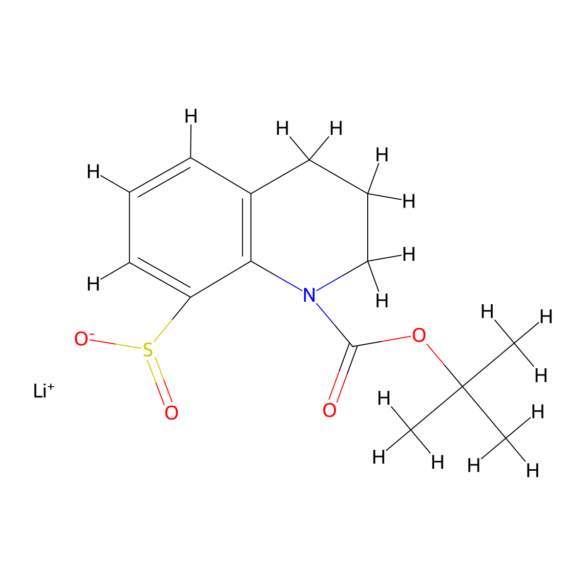 Lithium(1+) 1-((tert-butoxy)carbonyl)-1,2,3,4-tetrahydroquinoline-8-sulfinate molecular structure, CAS 2490406-74-9