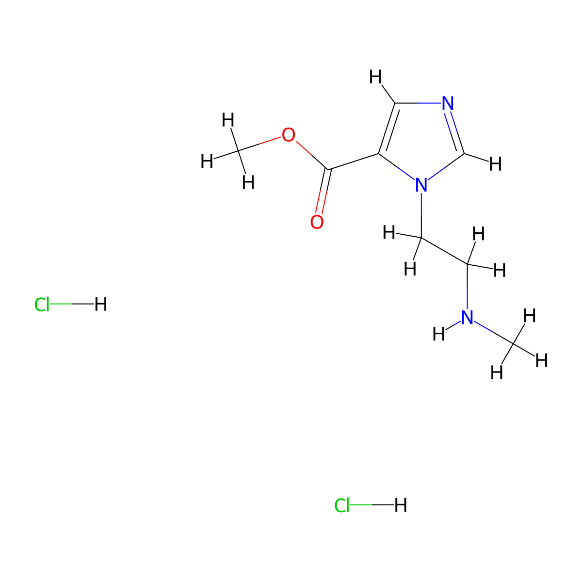 Methyl 3-[2-(methylamino)ethyl]imidazole-4-carboxylate;dihydrochloride molecular structure, CAS 2490406-77-2