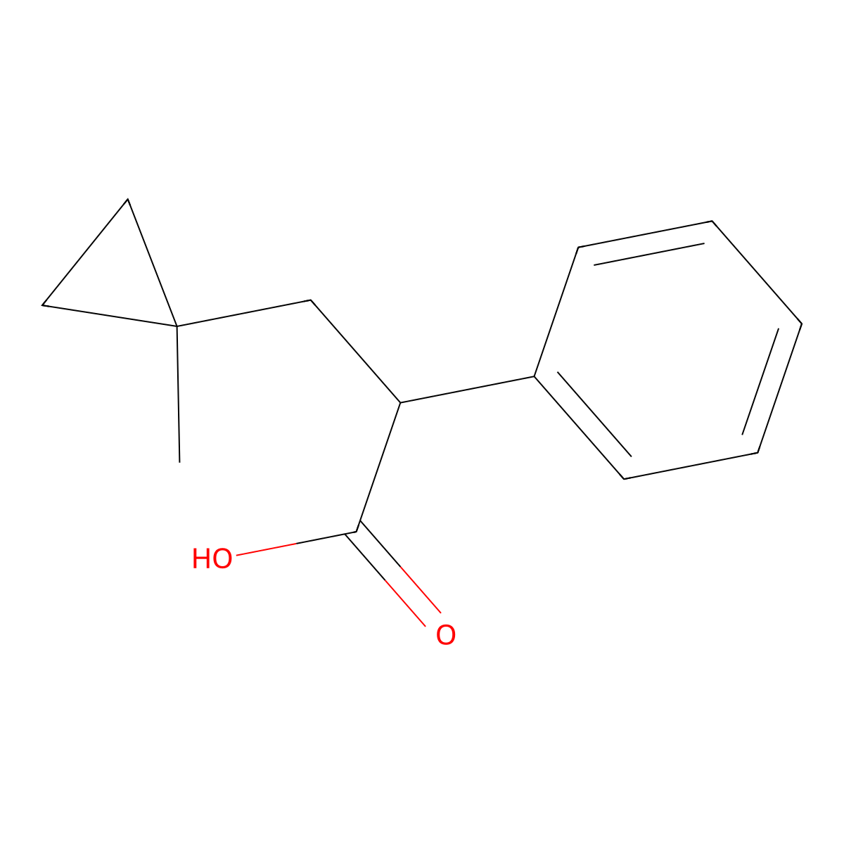 3-(1-Methylcyclopropyl)-2-phenylpropanoic acid molecular structure, CAS 2490406-83-0