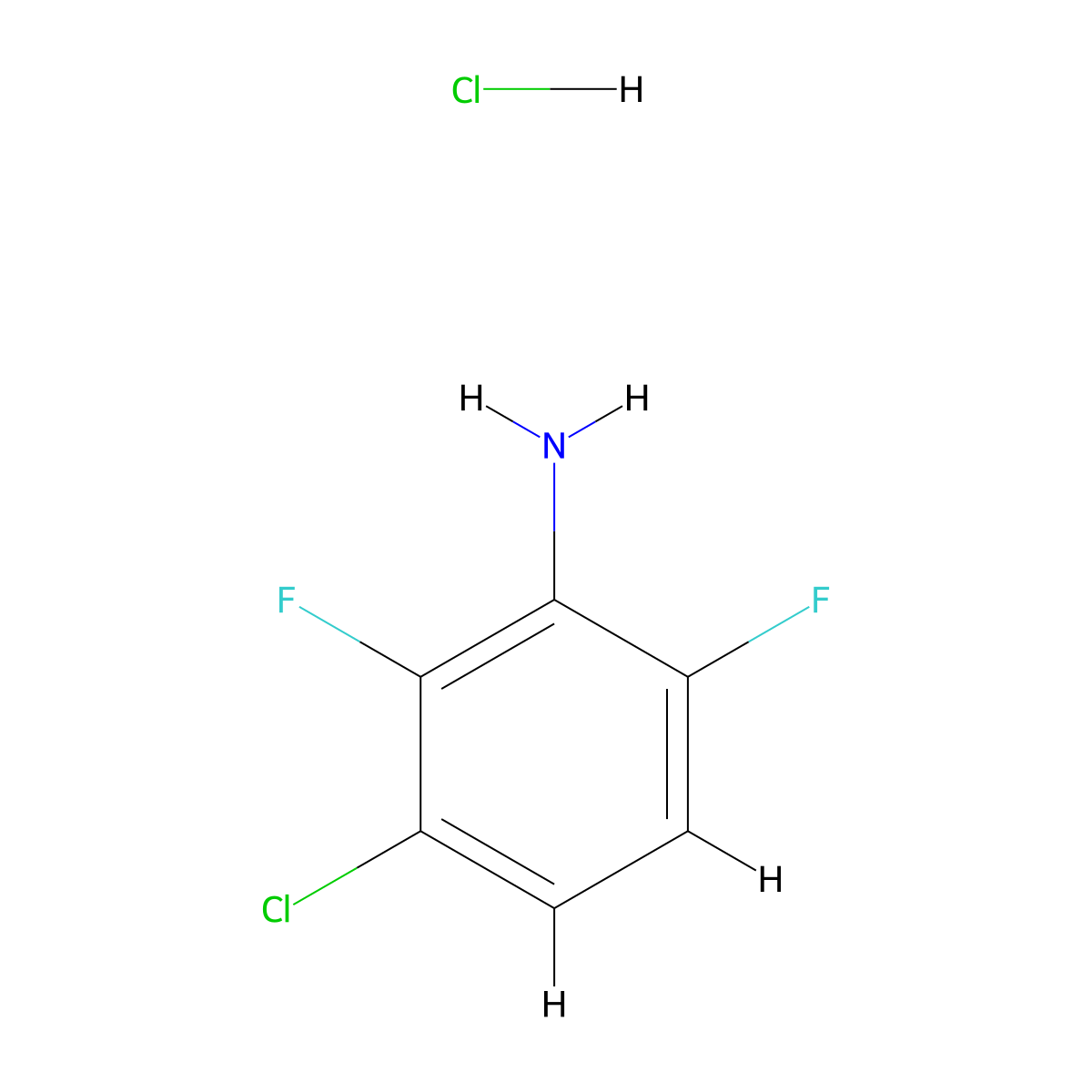 3-Chloro-2,6-difluoroaniline hydrochloride molecular structure, CAS 2490406-84-1
