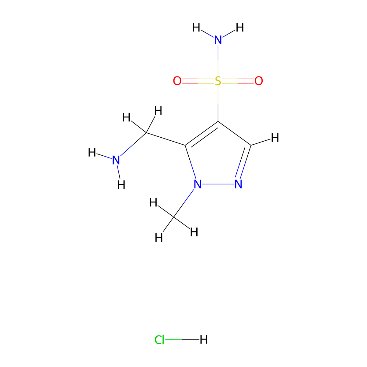 5-(Aminomethyl)-1-methylpyrazole-4-sulfonamide;hydrochloride molecular structure, CAS 2490406-86-3