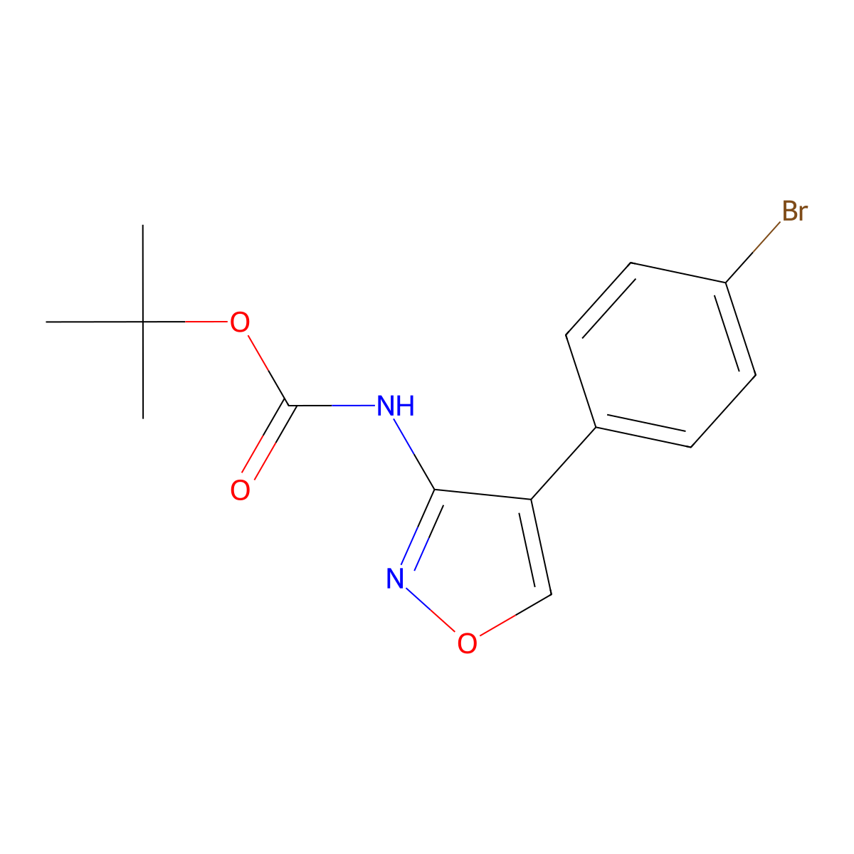 tert-butyl N-[4-(4-bromophenyl)-1,2-oxazol-3-yl]carbamate molecular structure, CAS 2490406-87-4