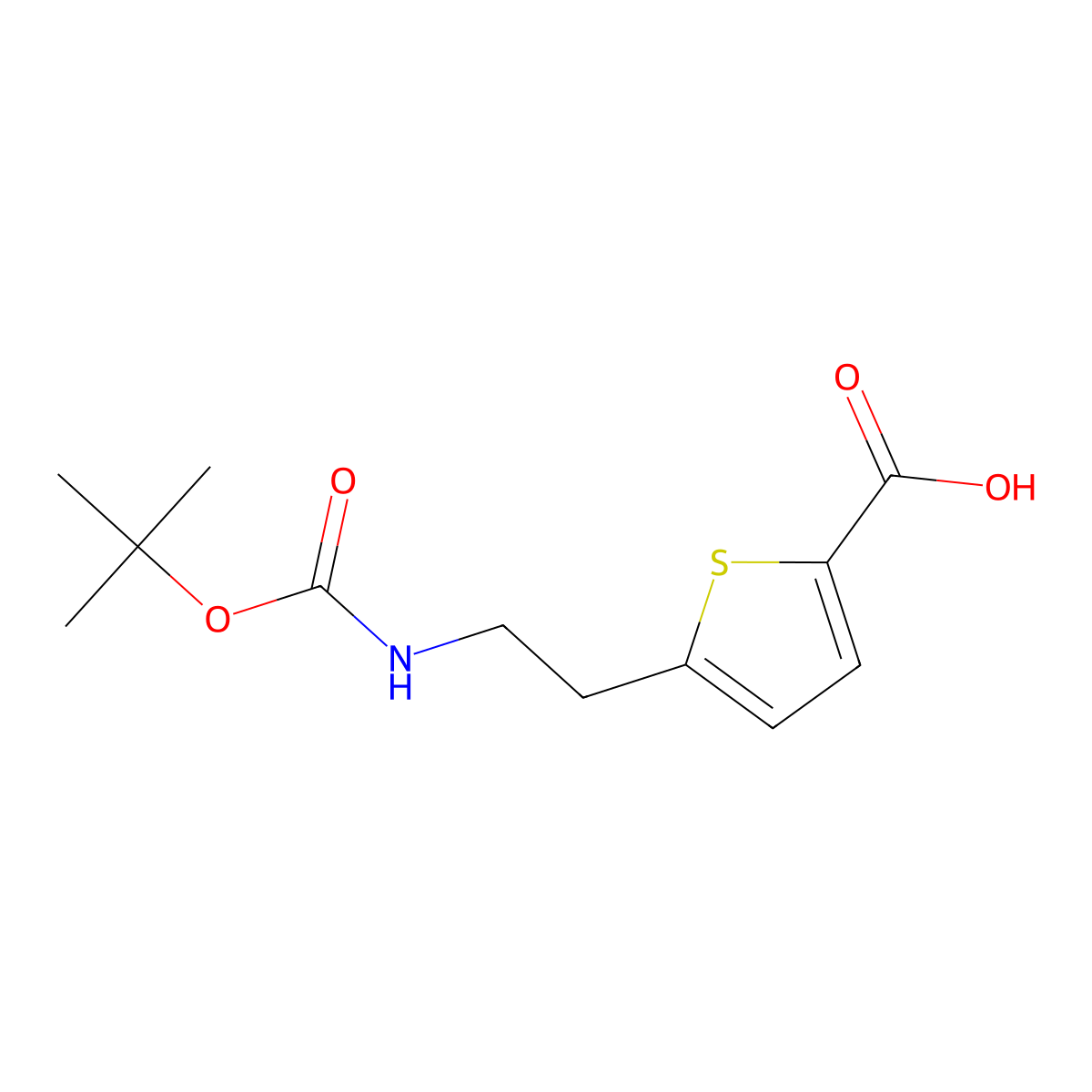 5-(2-{[(Tert-butoxy)carbonyl]amino}ethyl)thiophene-2-carboxylicacid molecular structure, CAS 2490406-89-6
