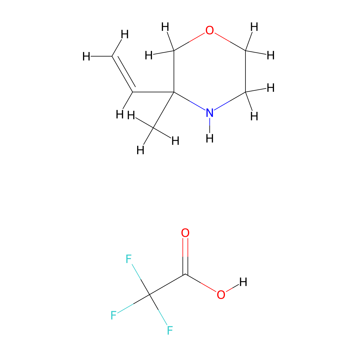 3-Ethenyl-3-methylmorpholine;2,2,2-trifluoroacetic acid molecular structure, CAS 2490407-03-7