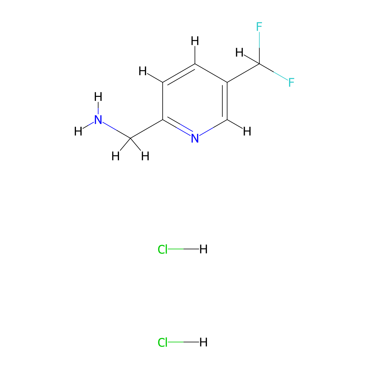 1-[5-(Difluoromethyl)pyridin-2-yl]methanamine dihydrochloride molecular structure, CAS 2490407-05-9
