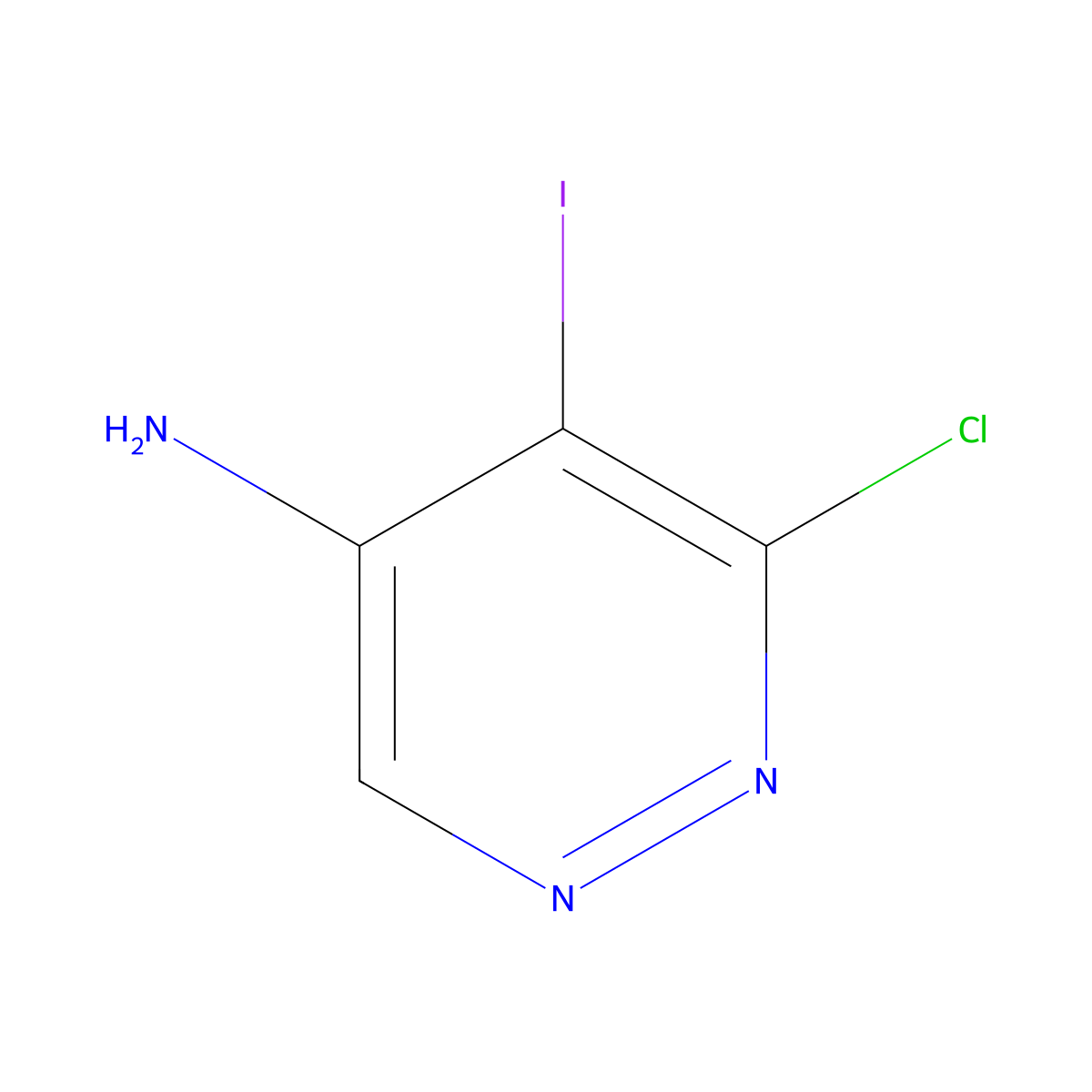 6-Chloro-5-iodopyridazin-4-amine molecular structure, CAS 2490407-06-0