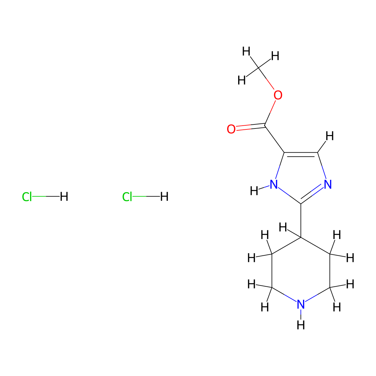 methyl2-(piperidin-4-yl)-1H-imidazole-5-carboxylatedihydrochloride molecular structure, CAS 2490412-70-7