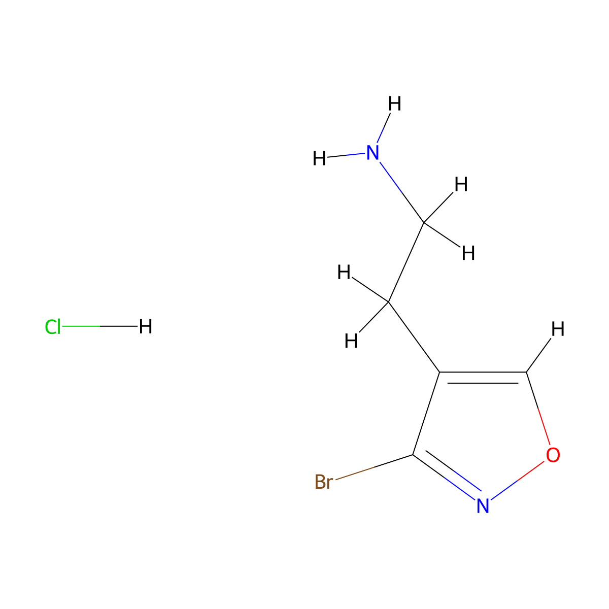 2-(3-Bromo-1,2-oxazol-4-yl)ethanamine;hydrochloride molecular structure, CAS 2490412-73-0