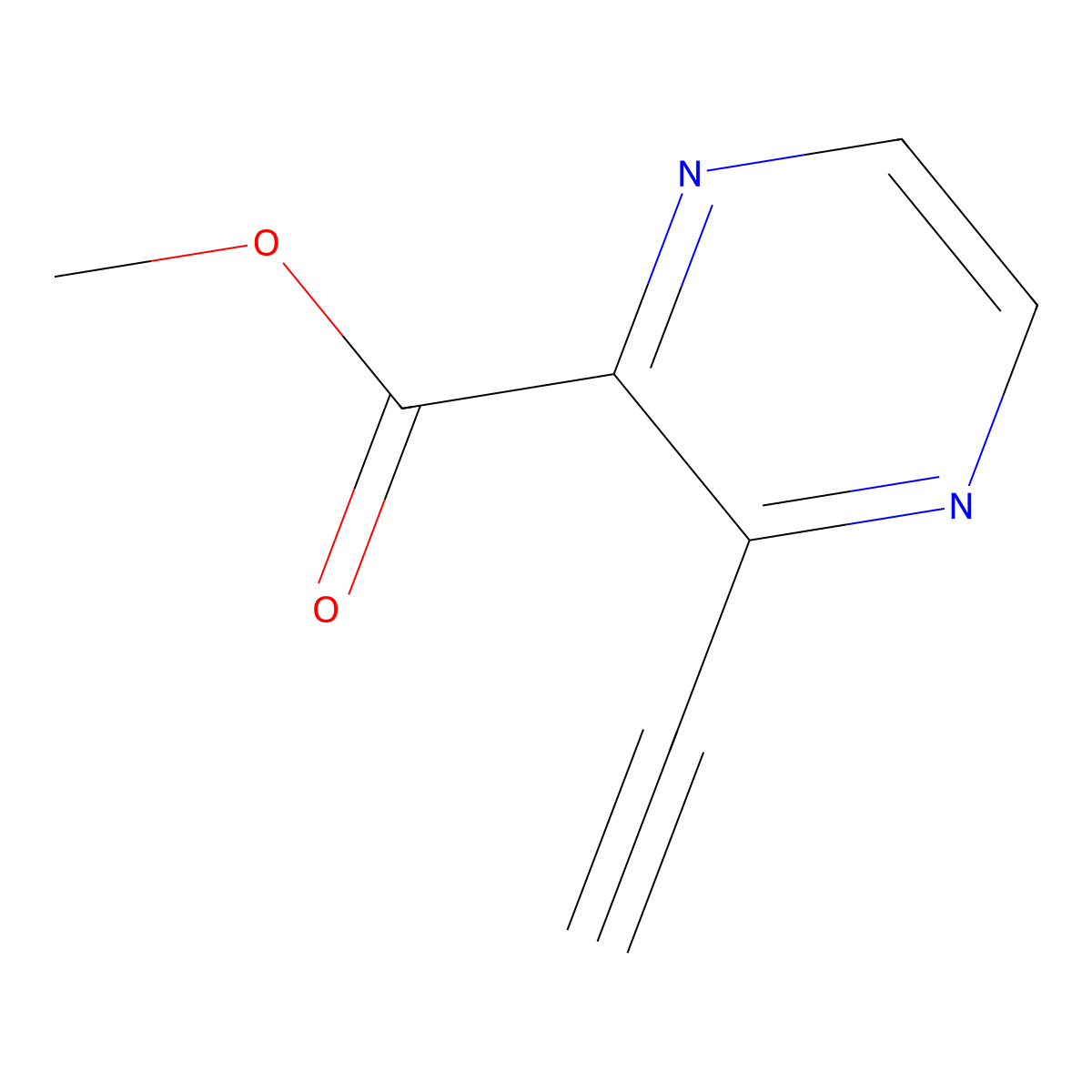 Methyl 3-ethynylpyrazine-2-carboxylate molecular structure, CAS 2490412-80-9