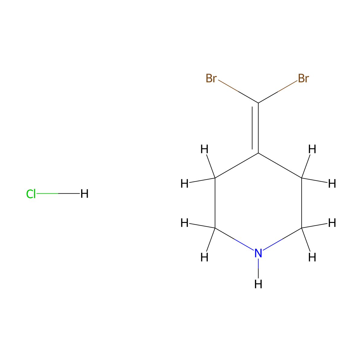 4-(Dibromomethylidene)piperidinehydrochloride molecular structure, CAS 2490412-83-2