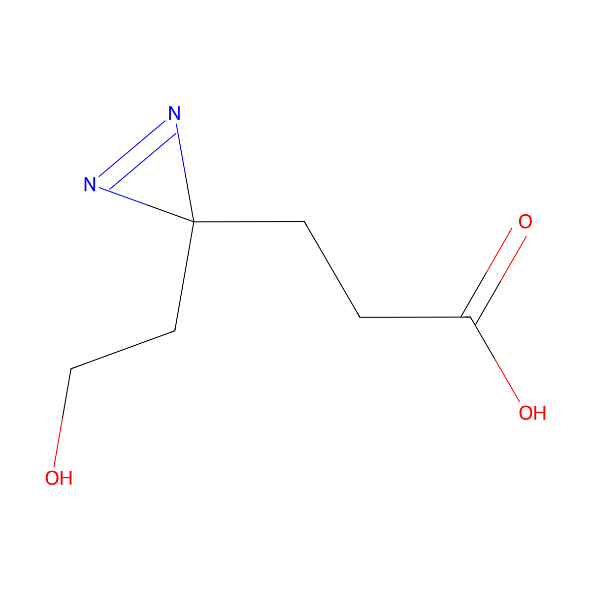 3-[3-(2-hydroxyethyl)-3H-diazirin-3-yl]propanoic acid molecular structure, CAS 2490412-90-1