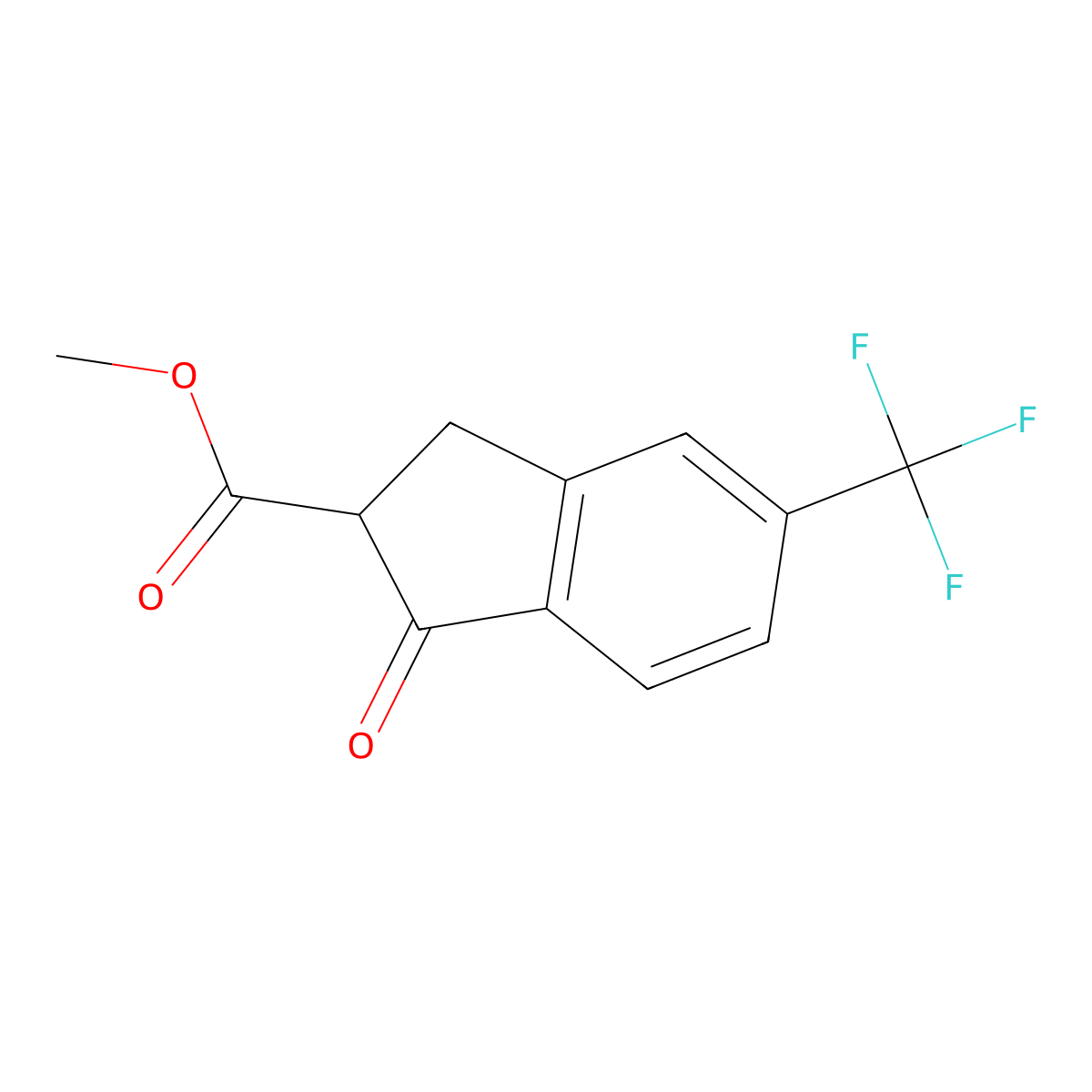 methyl 1-oxo-5-(trifluoromethyl)-2,3-dihydro-1H-indene-2-carboxylate molecular structure, CAS 2490412-93-4
