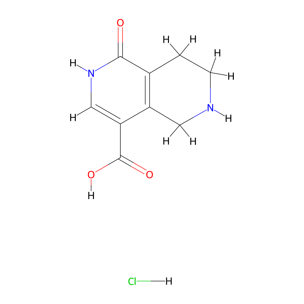 1-Hydroxy-5,6,7,8-tetrahydro-2,6-naphthyridine-4-carboxylicacidhydrochloride molecular structure, CAS 2490412-99-0