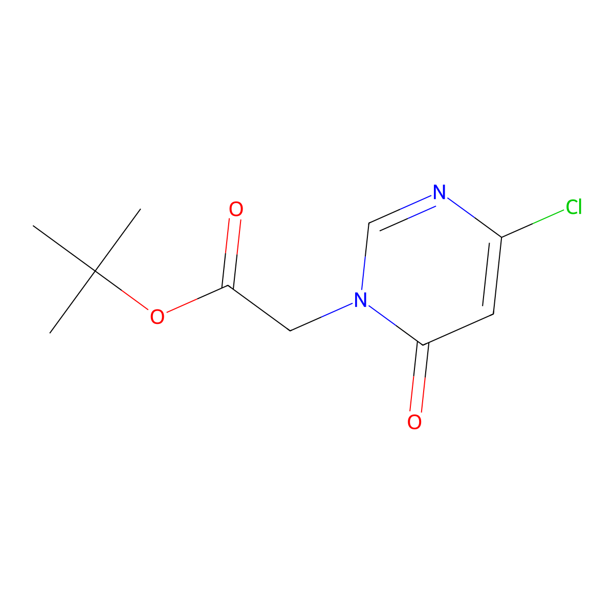 Tert-butyl 2-(4-chloro-6-oxo-1,6-dihydropyrimidin-1-yl)acetate molecular structure, CAS 2490413-04-0