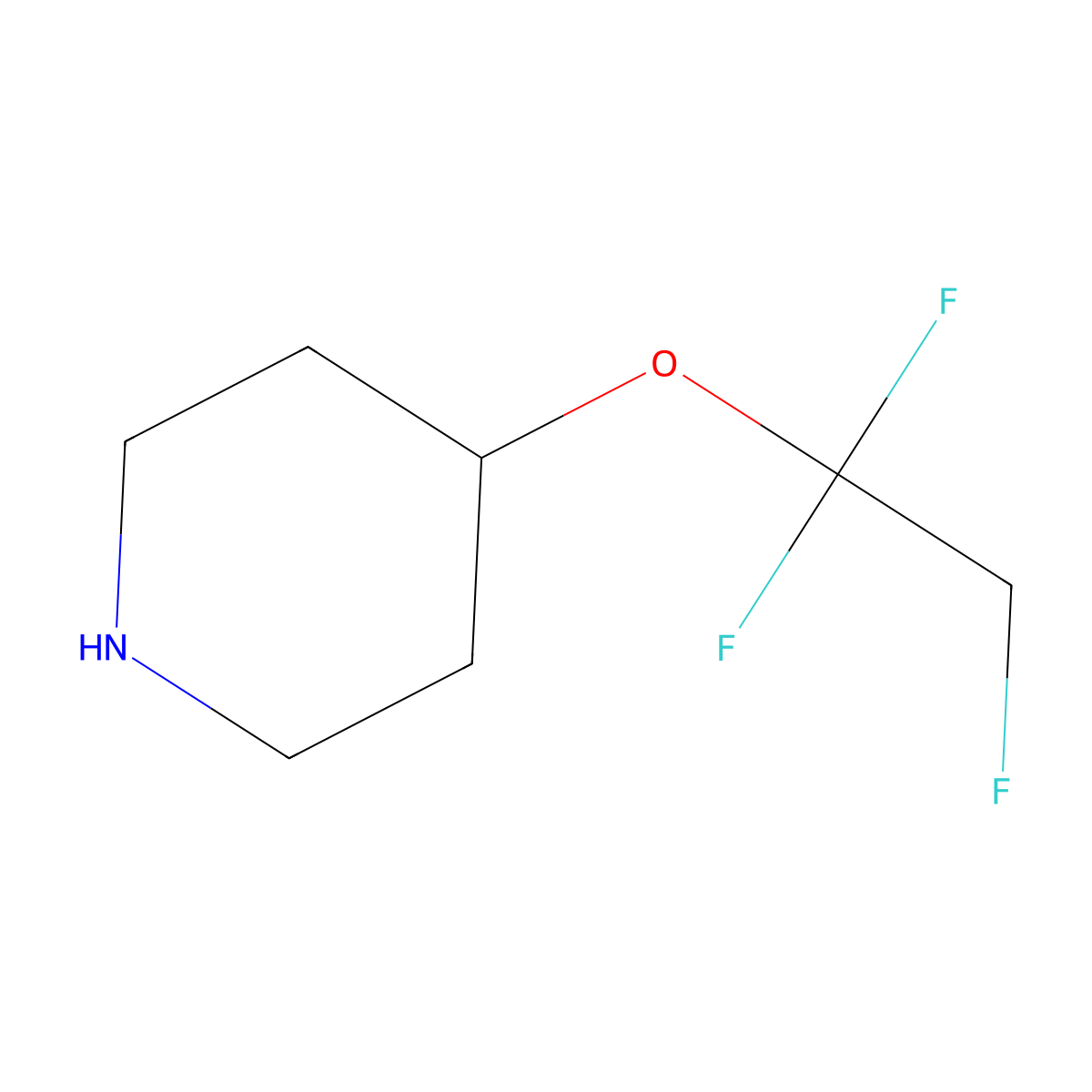 4-(1,1,2-Trifluoroethoxy)piperidine molecular structure, CAS 2490413-05-1