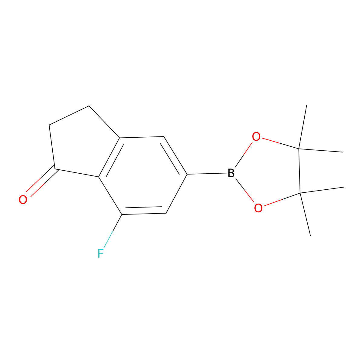 7-Fluoro-5-(4,4,5,5-tetramethyl-1,3,2-dioxaborolan-2-YL)-2,3-dihydro-1H-inden-1-one molecular structure, CAS 2490417-47-3