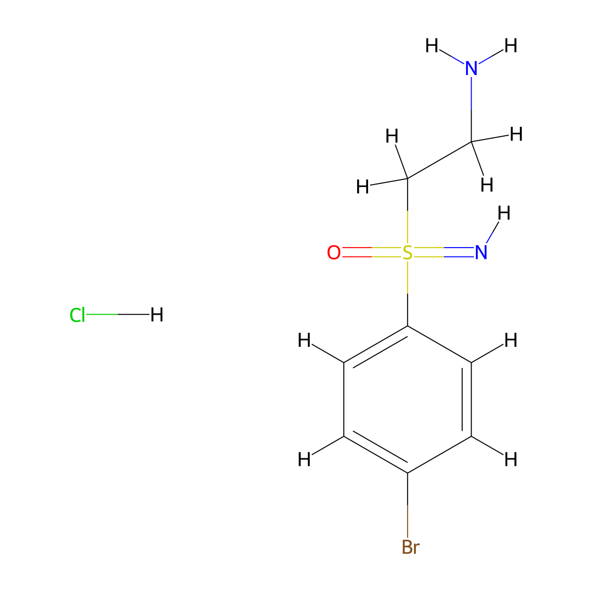 (2-Aminoethyl)(4-bromophenyl)imino-lambda6-sulfanone hydrochloride molecular structure, CAS 2490418-43-2