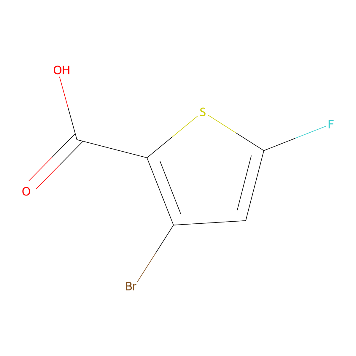 3-Bromo-5-fluorothiophene-2-carboxylic acid molecular structure, CAS 2490418-45-4