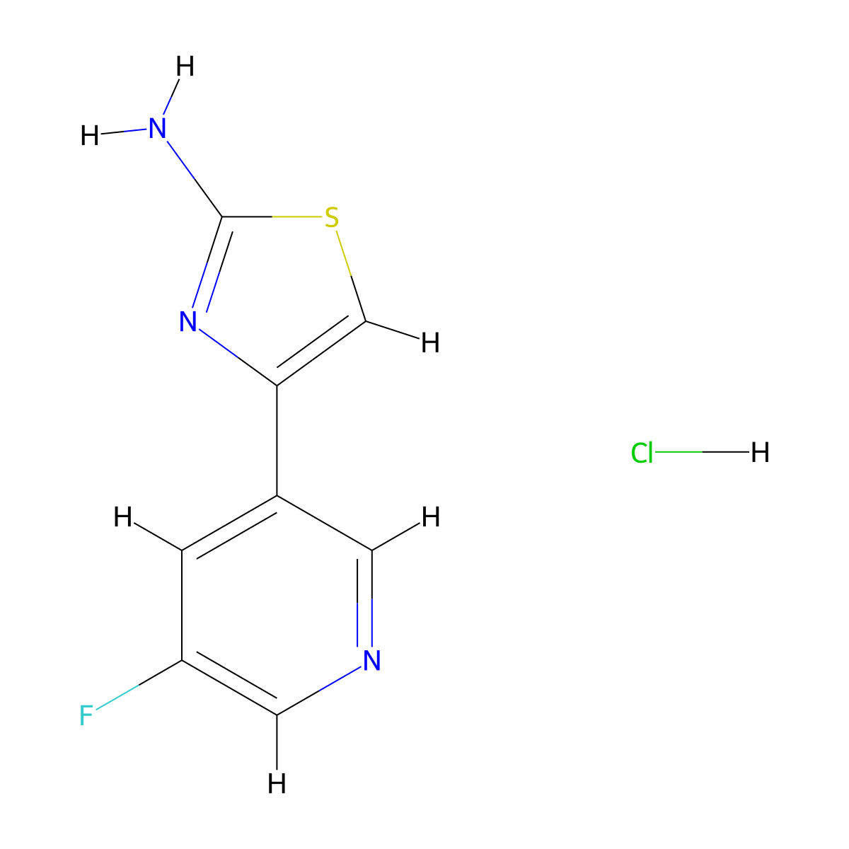 4-(5-Fluoropyridin-3-yl)-1,3-thiazol-2-aminehydrochloride molecular structure, CAS 2490418-46-5