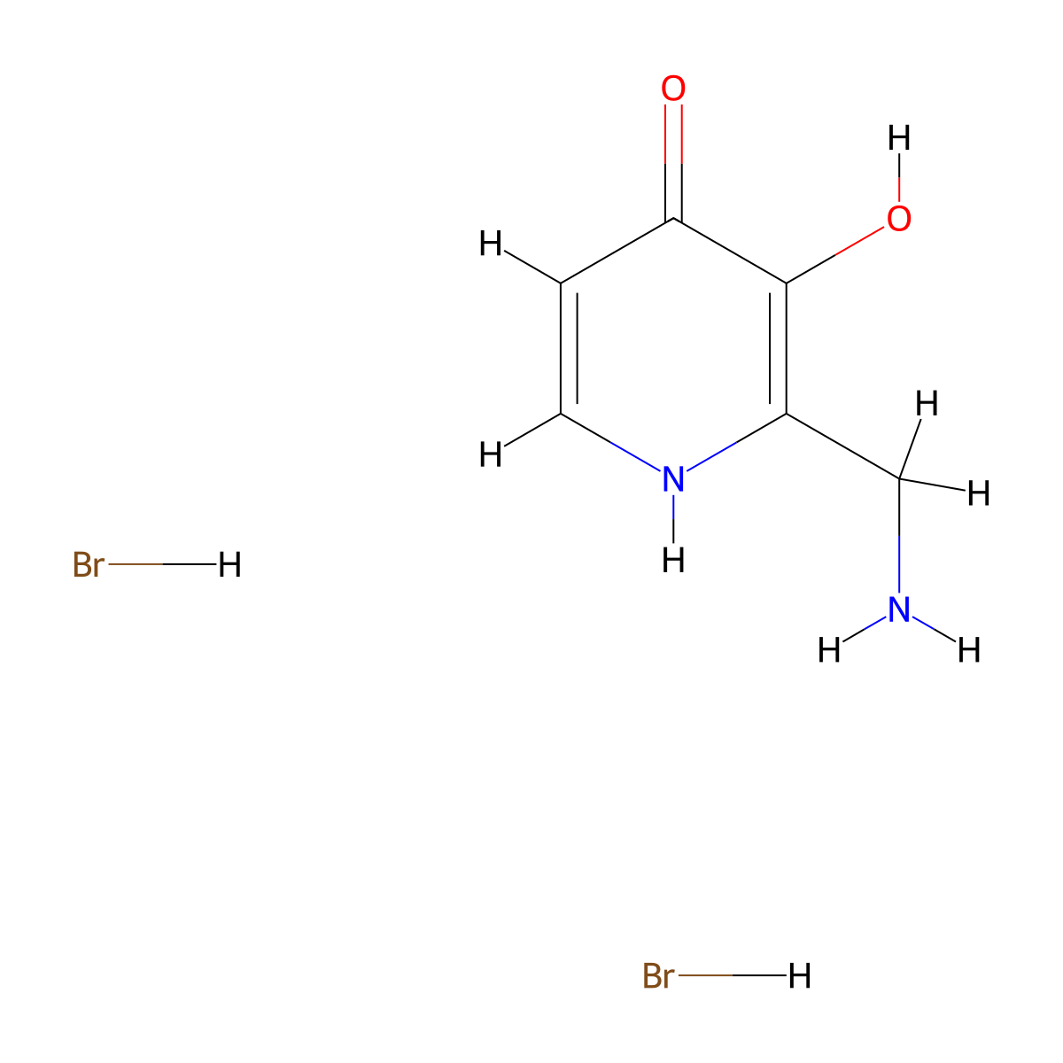 2-(Aminomethyl)pyridine-3,4-diol dihydrobromide molecular structure, CAS 2490418-49-8