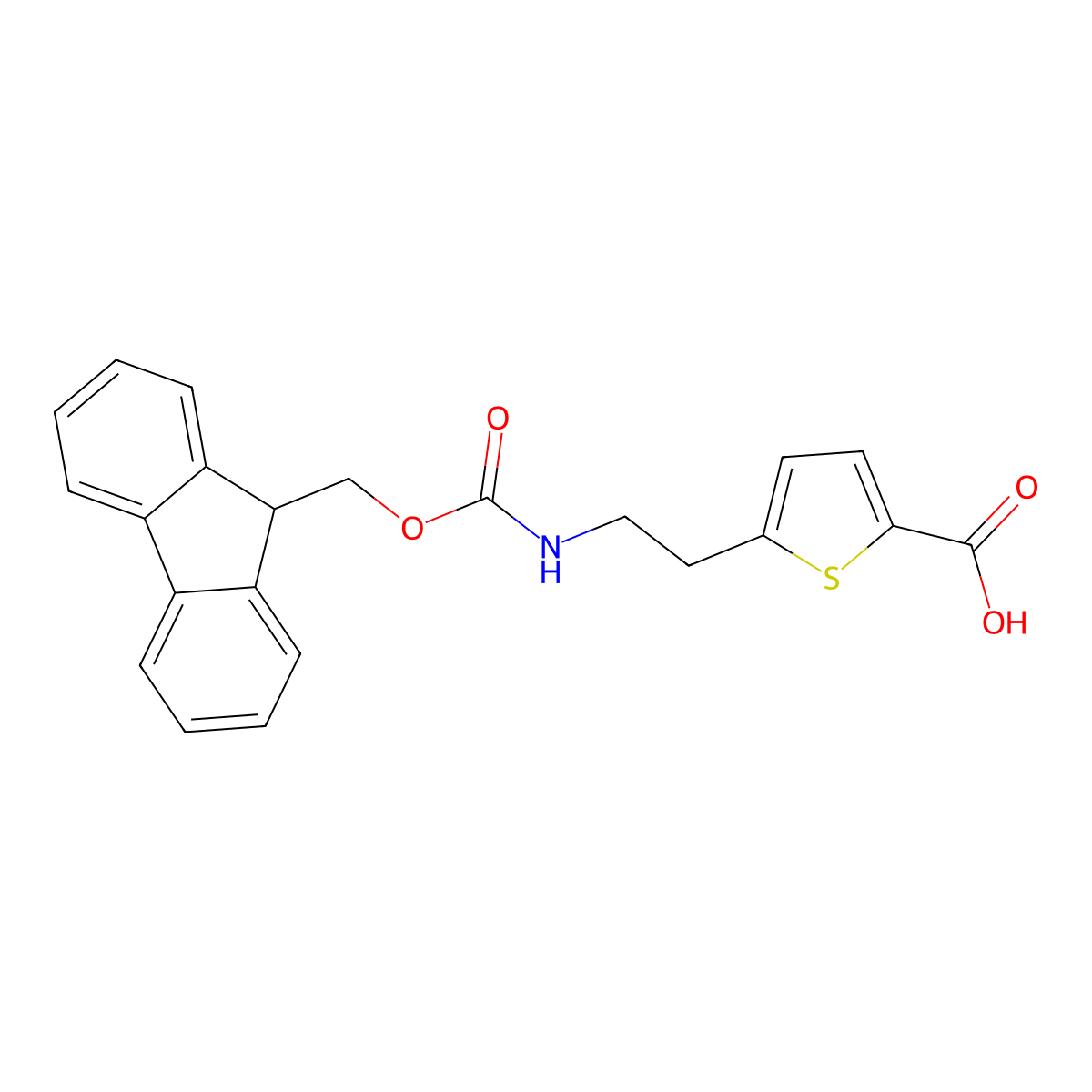 5-[2-(9H-Fluoren-9-ylmethoxycarbonylamino)ethyl]thiophene-2-carboxylic acid molecular structure, CAS 2490418-63-6