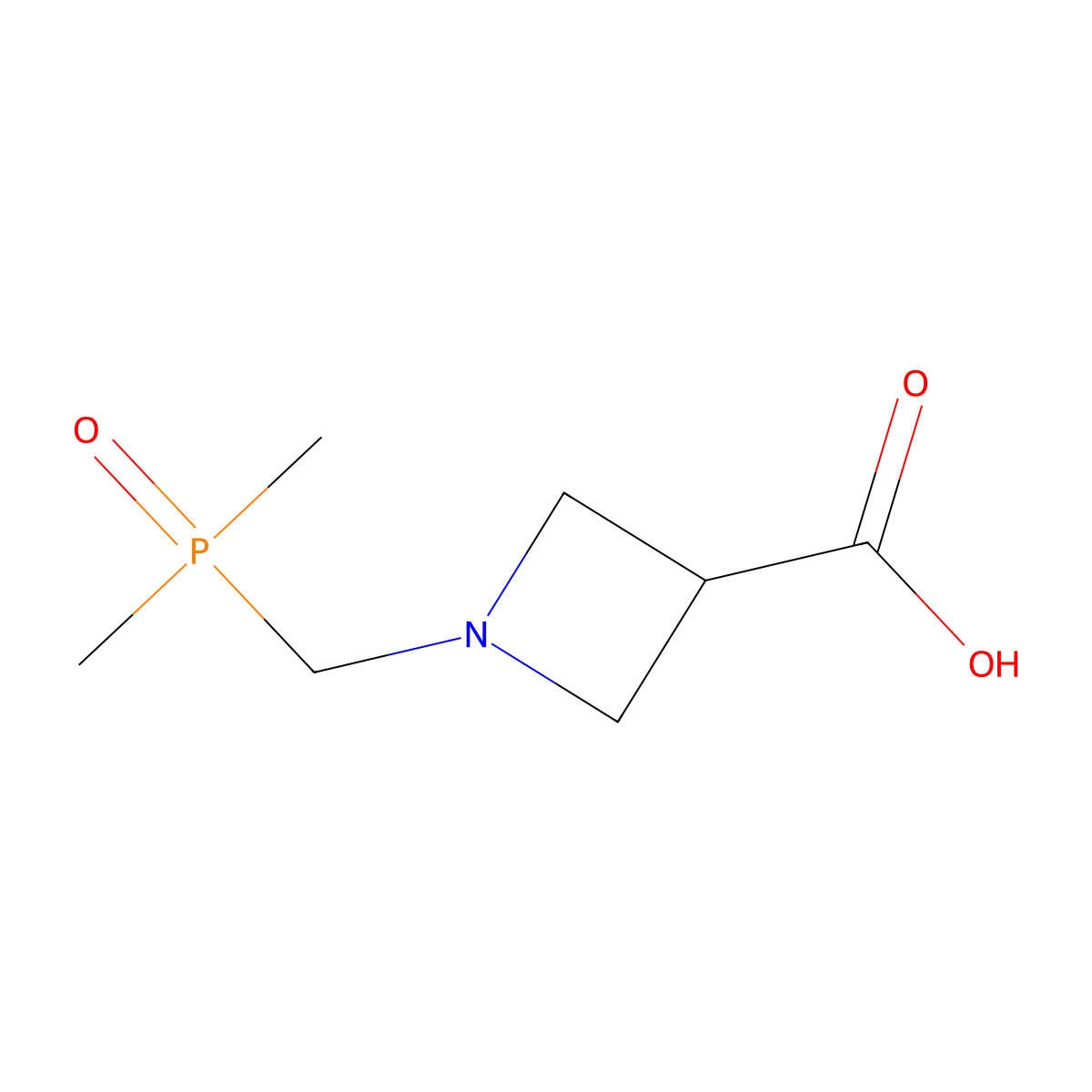 1-(Dimethylphosphorylmethyl)azetidine-3-carboxylic acid molecular structure, CAS 2490418-65-8