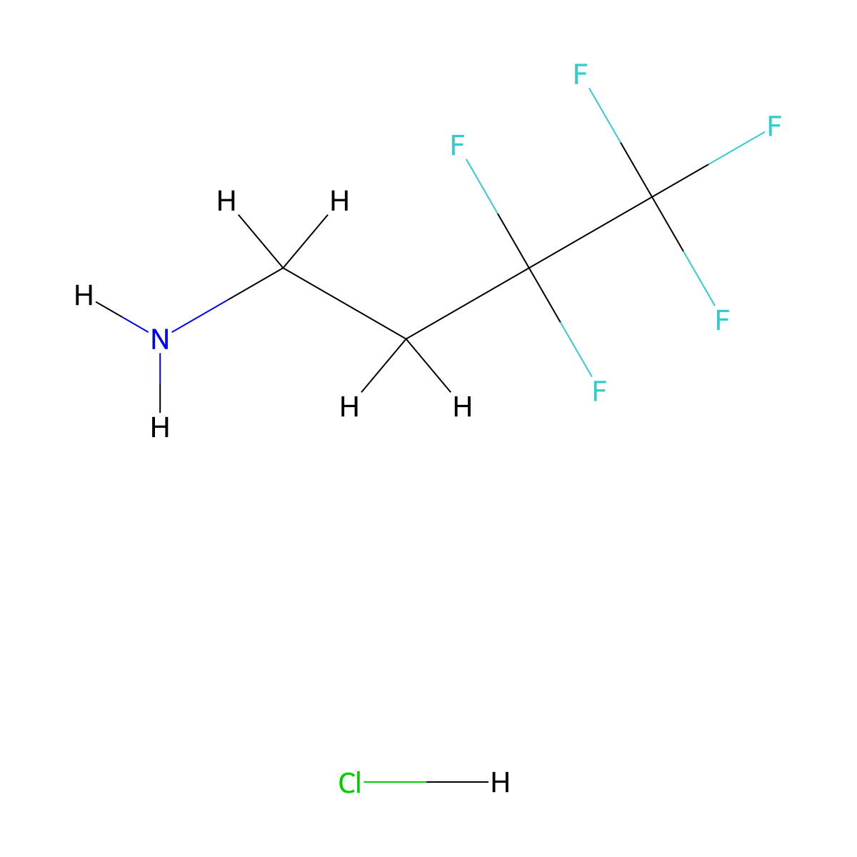 3,3,4,4,4-Pentafluorobutan-1-amine hydrochloride molecular structure, CAS 2490418-66-9