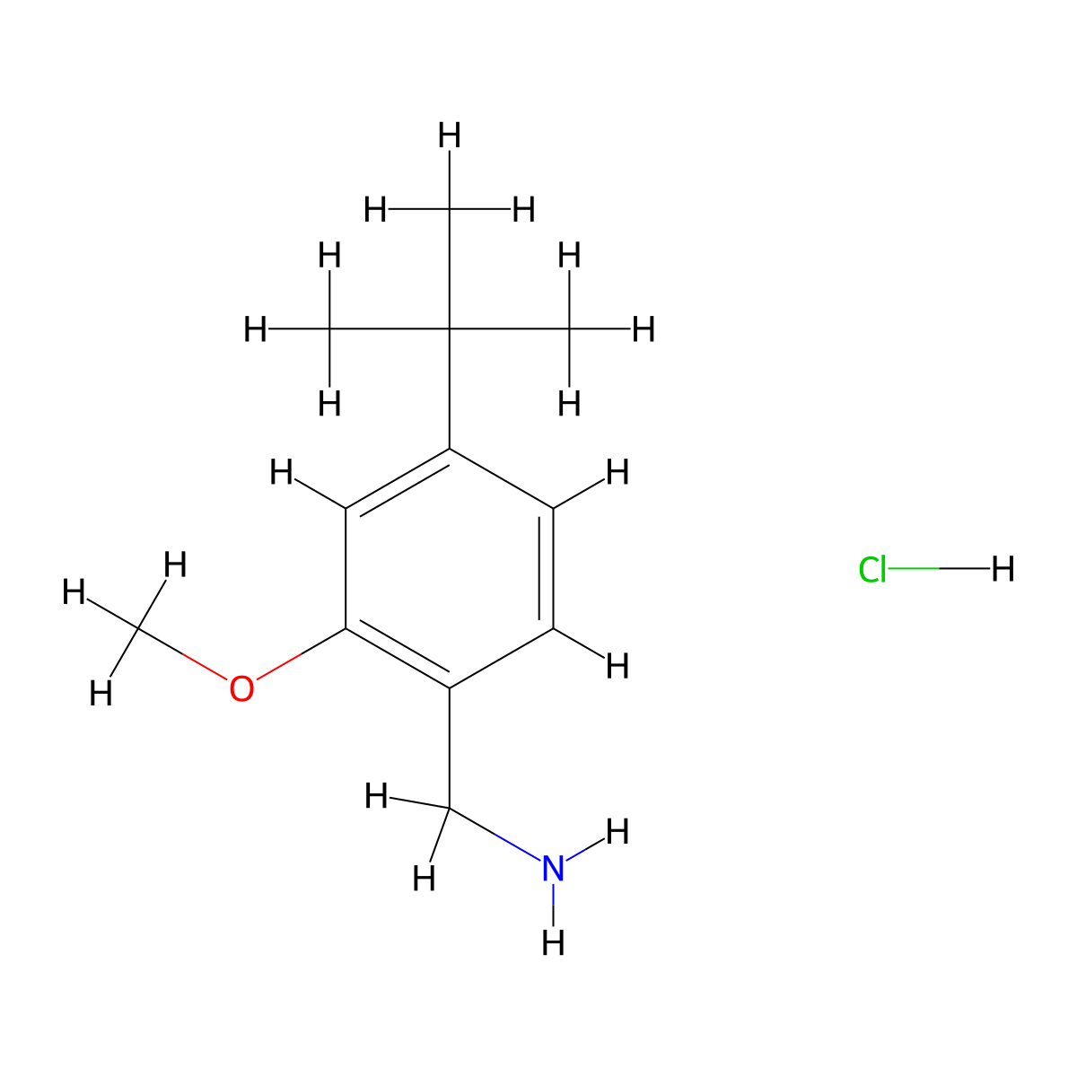1-(4-Tert-butyl-2-methoxyphenyl)methanamine hydrochloride molecular structure, CAS 2490418-68-1