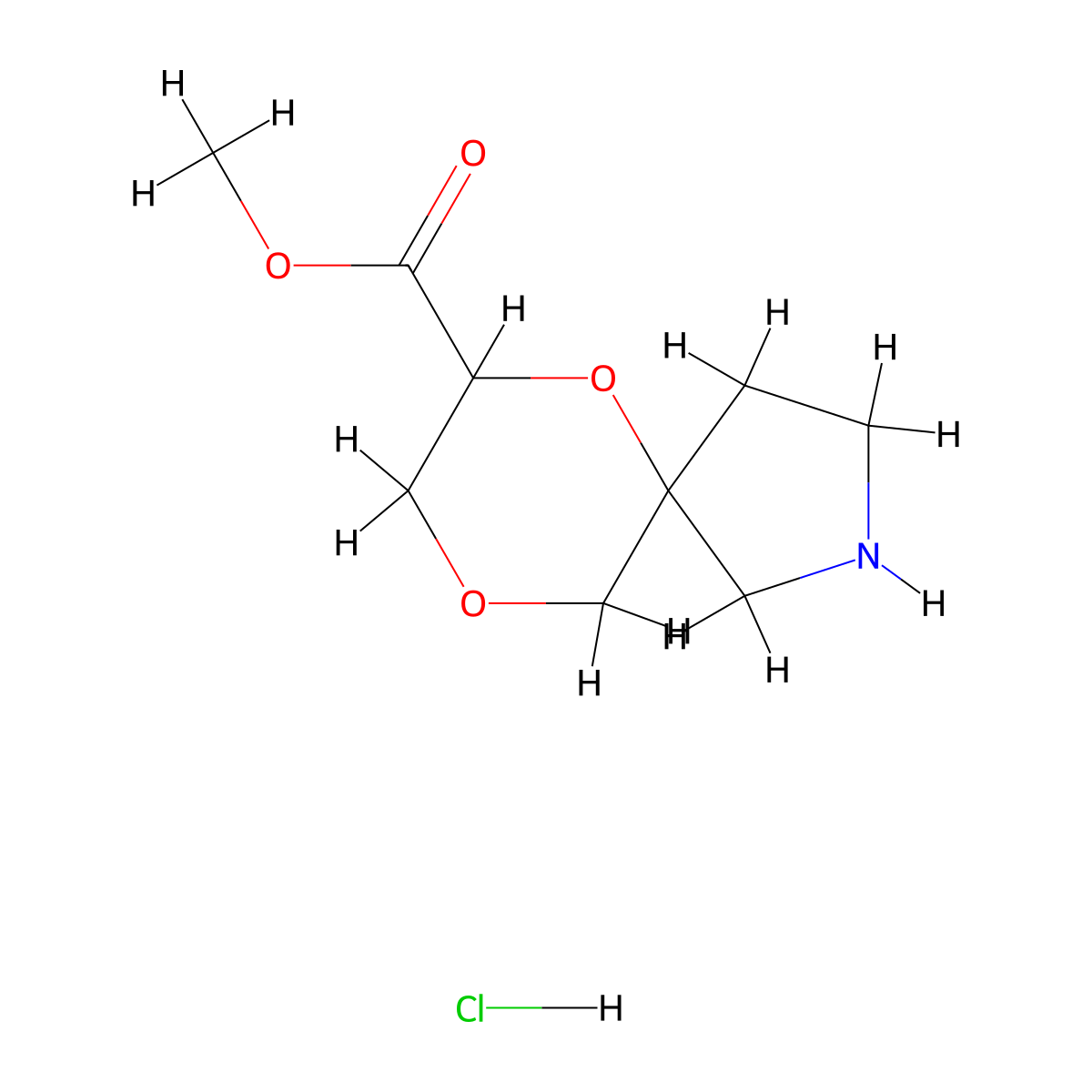 Methyl6,9-dioxa-2-azaspiro[4.5]decane-7-carboxylatehydrochloride molecular structure, CAS 2490418-71-6