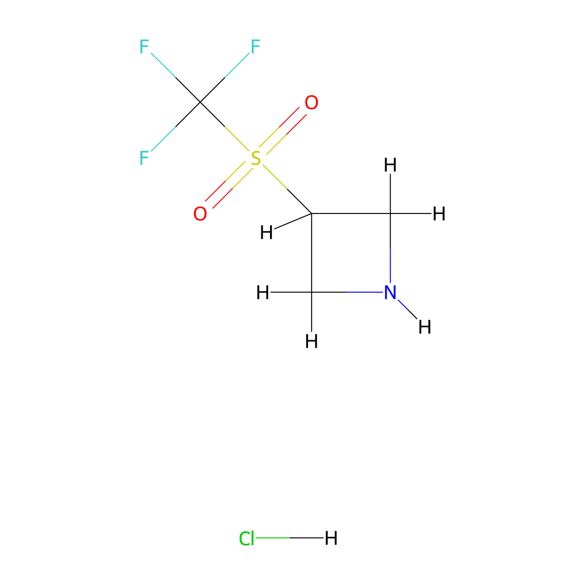 3-Trifluoromethanesulfonylazetidine hydrochloride molecular structure, CAS 2490418-72-7