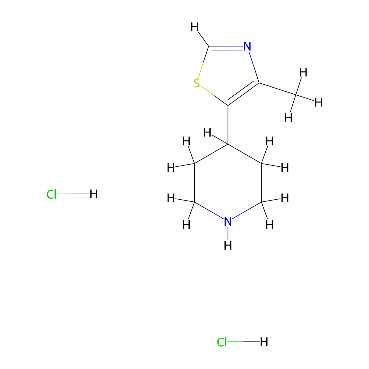 4-(4-Methyl-1,3-thiazol-5-yl)piperidine dihydrochloride molecular structure, CAS 2490418-77-2