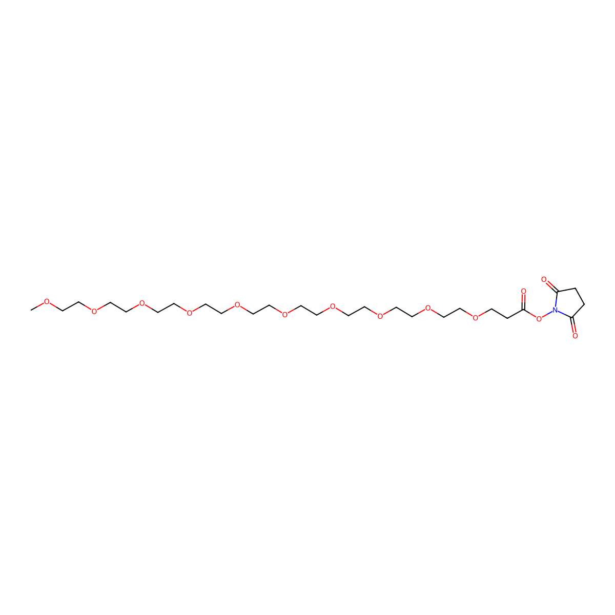 m-PEG10-NHS ester molecular structure, CAS 2490419-63-9