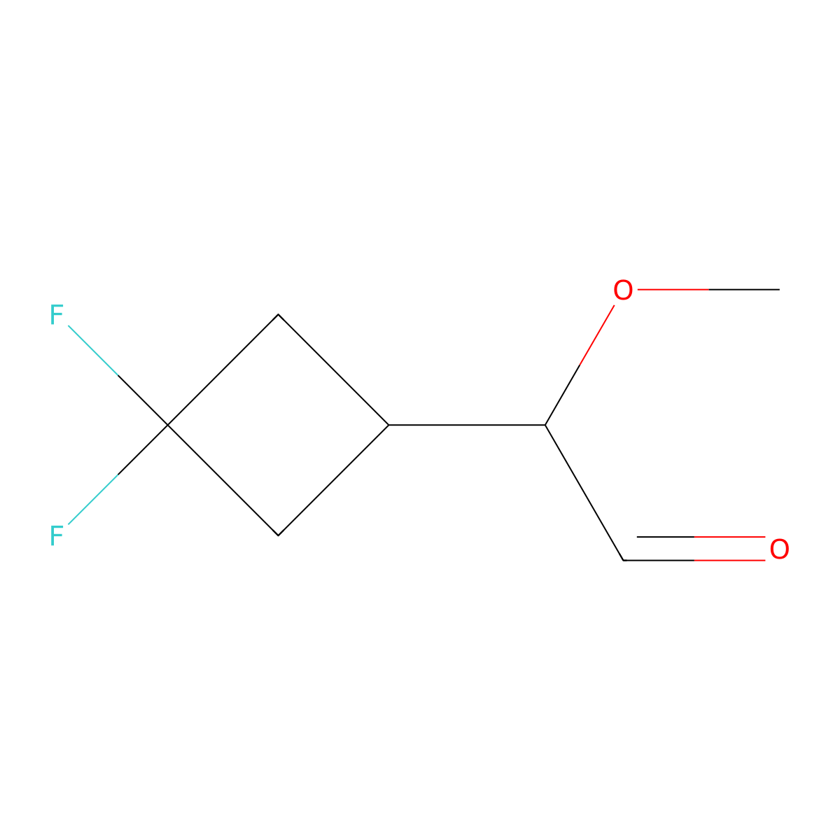 2-(3,3-Difluorocyclobutyl)-2-methoxyacetaldehyde molecular structure, CAS 2490420-61-4