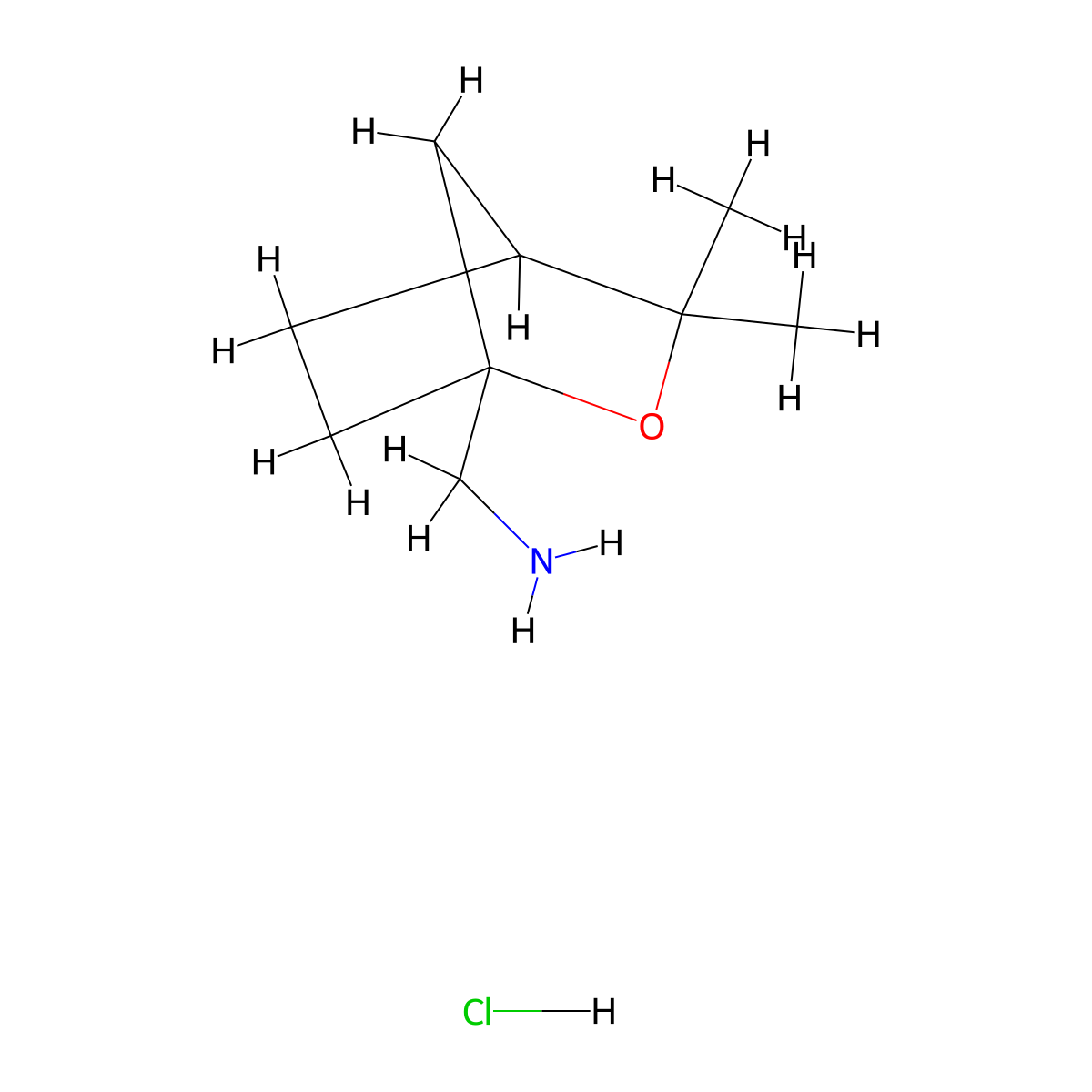 1-(3,3-Dimethyl-2-oxabicyclo(2.2.1)heptan-1-yl)methanamine hydrochloride molecular structure, CAS 2490420-68-1