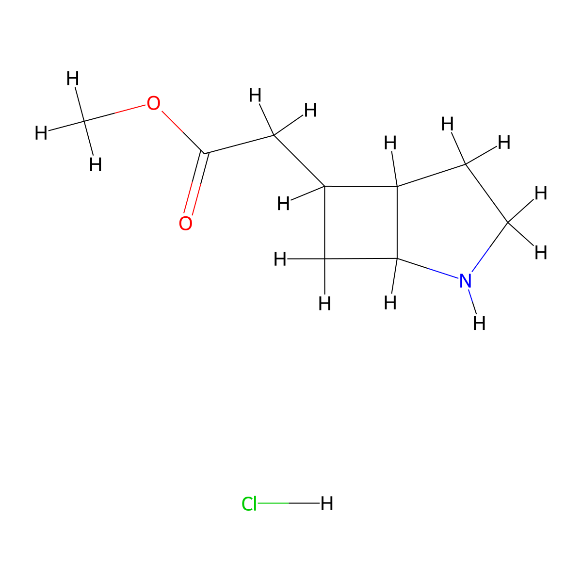 Methyl 2-{2-azabicyclo[3.2.0]heptan-6-yl}acetate hydrochloride molecular structure, CAS 2490420-75-0