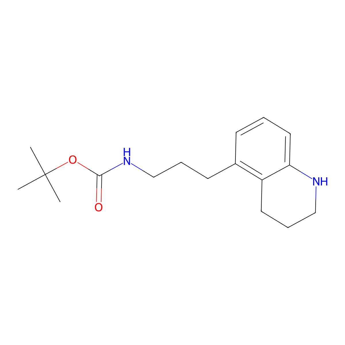 Tert-butyl N-[3-(1,2,3,4-tetrahydroquinolin-5-yl)propyl]carbamate molecular structure, CAS 2490426-32-7