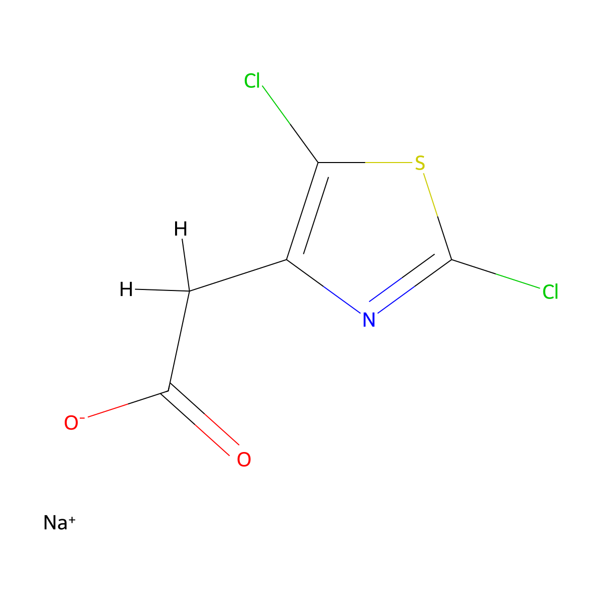 Sodium2-(2,5-dichloro-1,3-thiazol-4-yl)acetate molecular structure, CAS 2490426-33-8