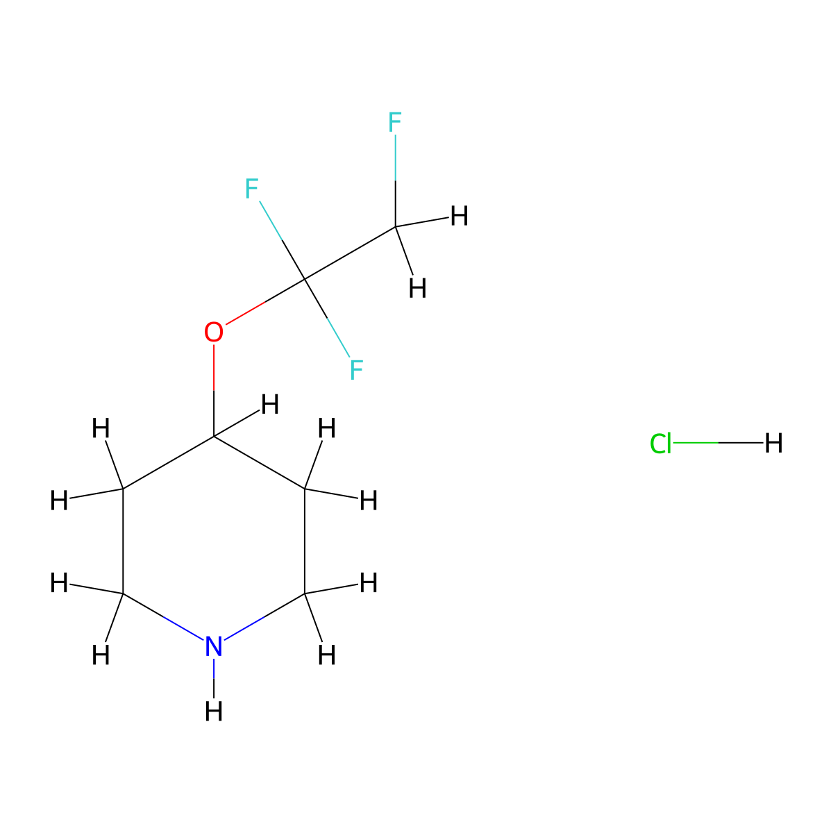 4-(1,1,2-Trifluoroethoxy)piperidine;hydrochloride molecular structure, CAS 2490426-39-4