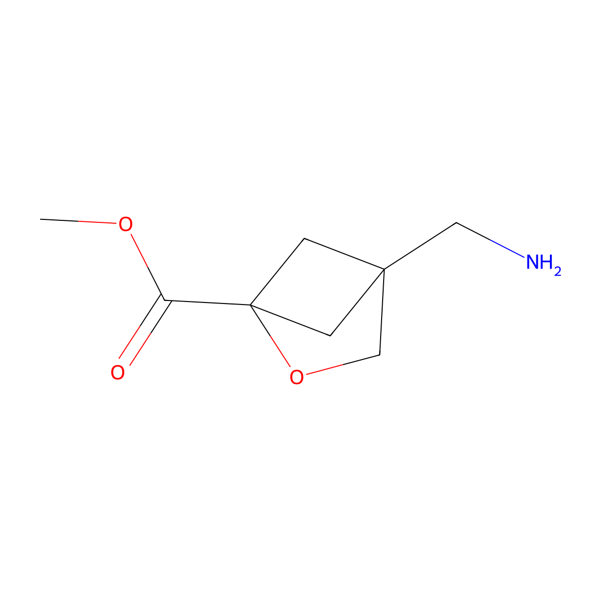 Methyl 4-(aminomethyl)-2-oxabicyclo[2.1.1]hexane-1-carboxylate molecular structure, CAS 2490426-48-5