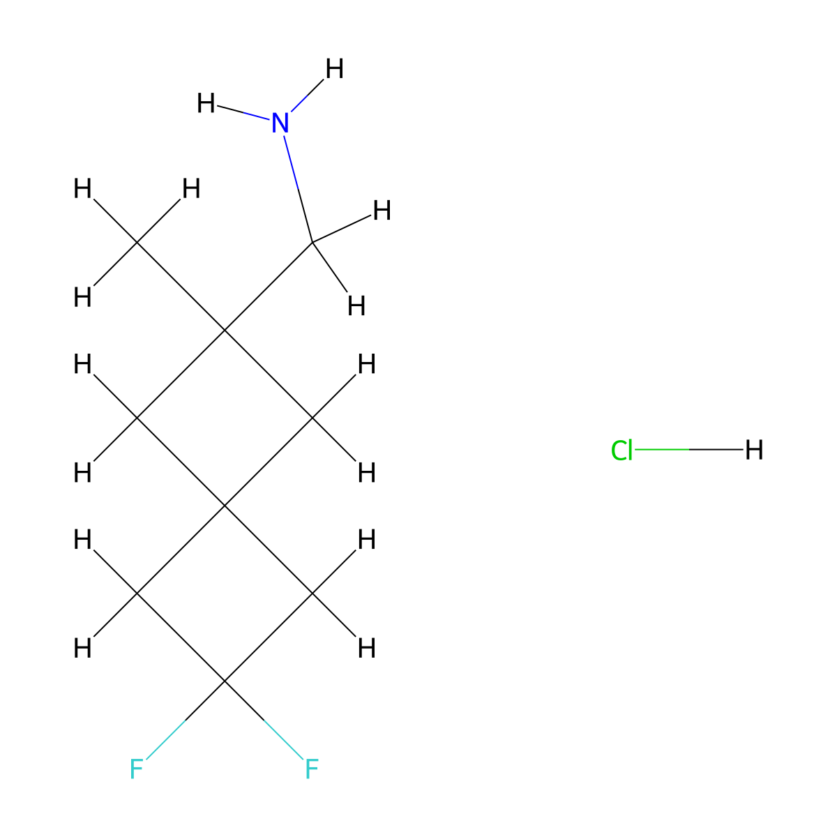 1-{6,6-Difluoro-2-methylspiro[3.3]heptan-2-yl}methanamine hydrochloride molecular structure, CAS 2490426-57-6