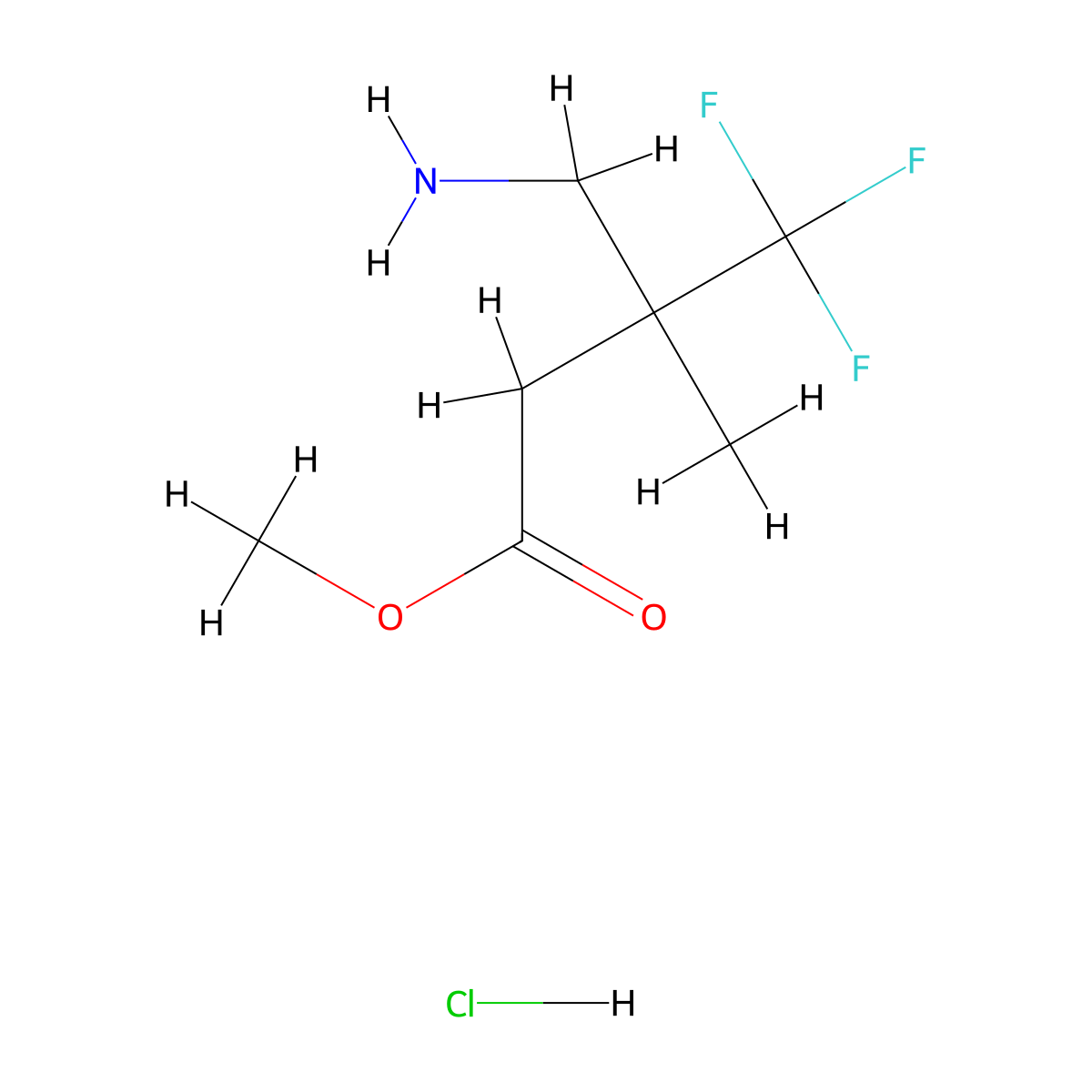 Methyl4-amino-3-methyl-3-(trifluoromethyl)butanoatehydrochloride molecular structure, CAS 2490430-05-0