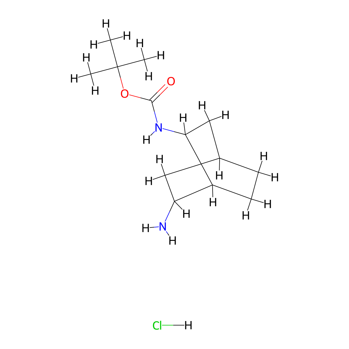tert-butyl N-{6-aminobicyclo[2.2.2]octan-2-yl}carbamate hydrochloride molecular structure, CAS 2490430-22-1
