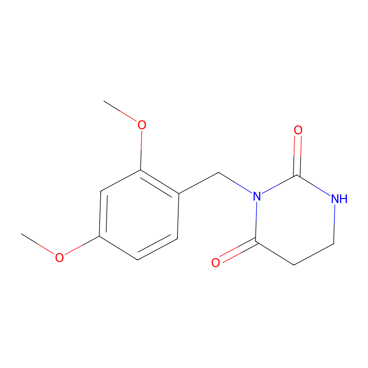 3-[(2,4-Dimethoxyphenyl)methyl]-1,3-diazinane-2,4-dione molecular structure, CAS 2490430-37-8