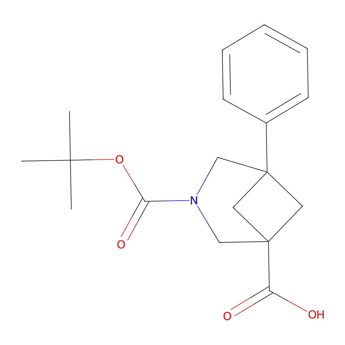 3-[(Tert-butoxy)carbonyl]-5-phenyl-3-azabicyclo[3.1.1]heptane-1-carboxylic acid molecular structure, CAS 2490430-38-9