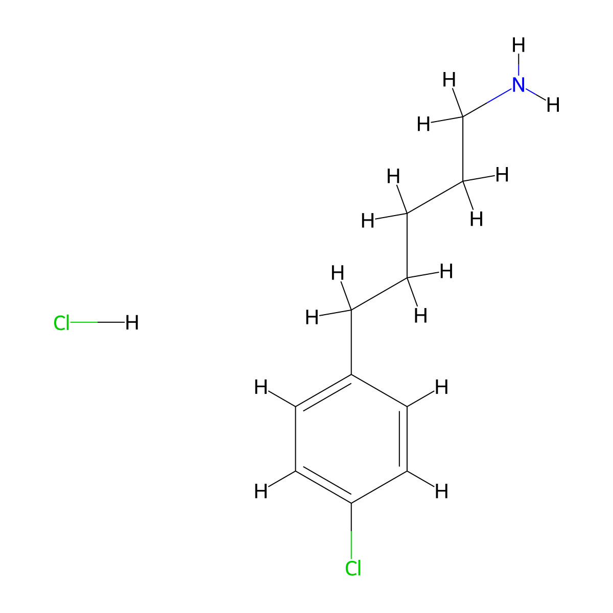 5-(4-Chlorophenyl)pentan-1-amine hydrochloride molecular structure, CAS 2490430-40-3
