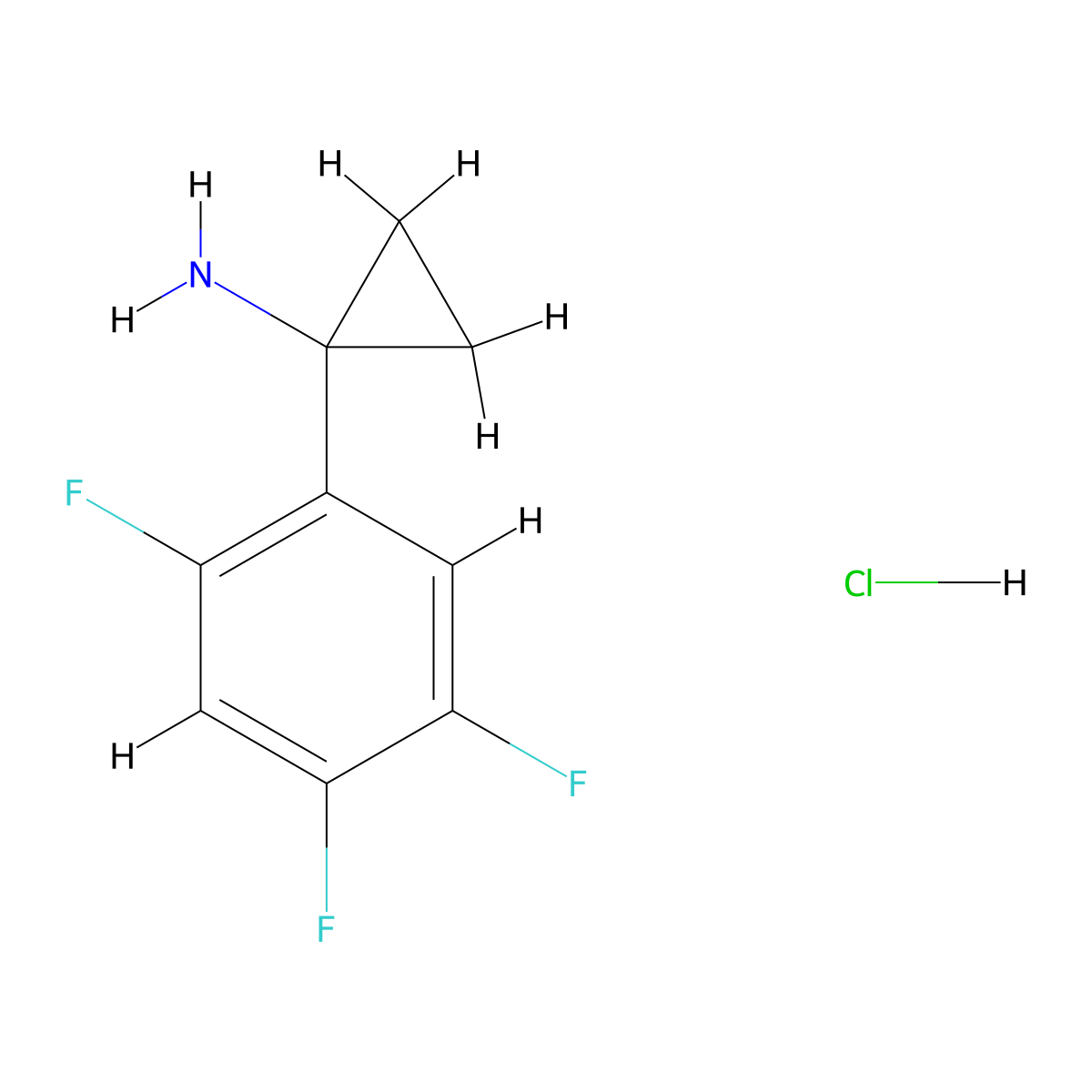 1-(2,4,5-Trifluorophenyl)cyclopropan-1-aminehydrochloride molecular structure, CAS 2490431-85-9