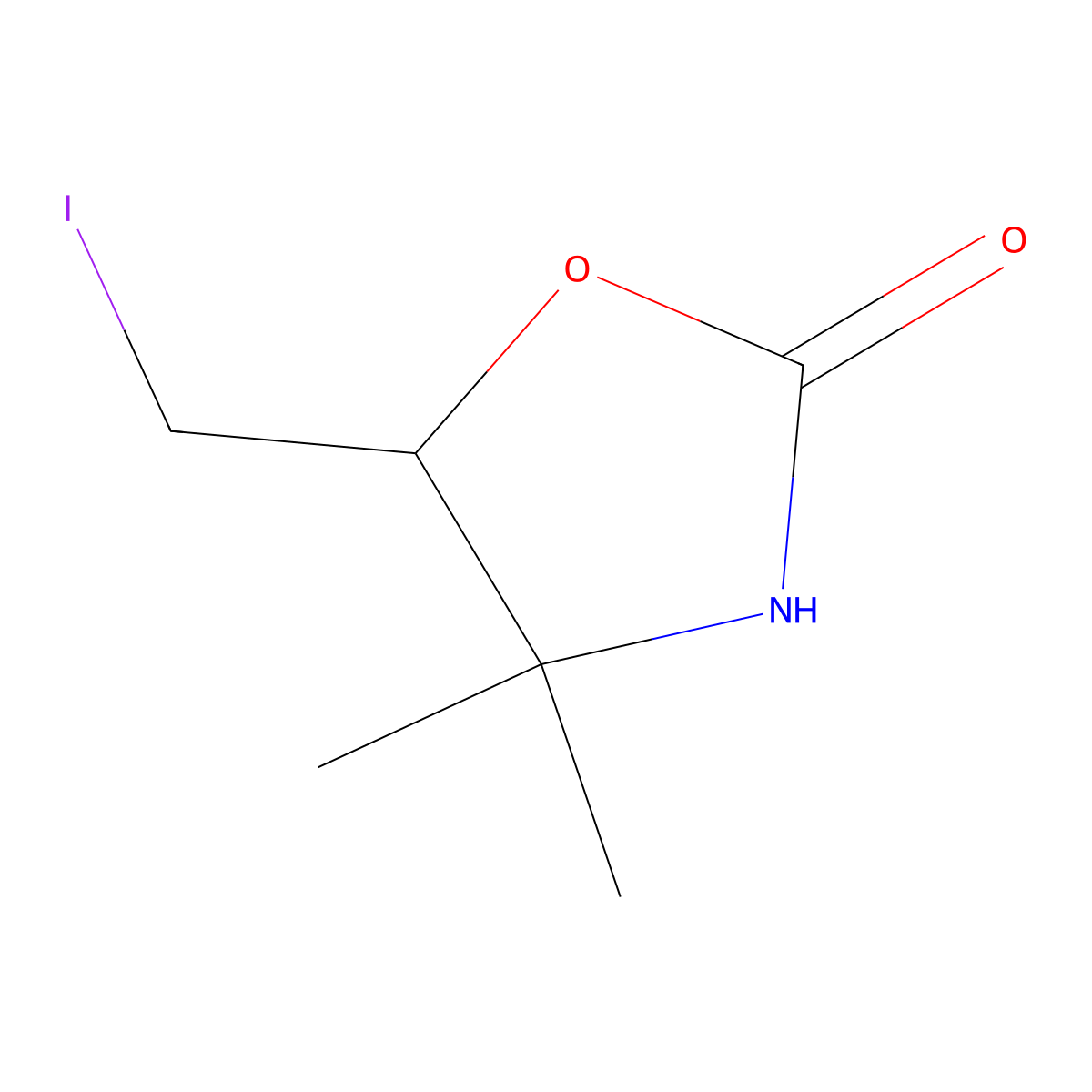 5-(Iodomethyl)-4,4-dimethyl-1,3-oxazolidin-2-one molecular structure, CAS 2490431-95-1